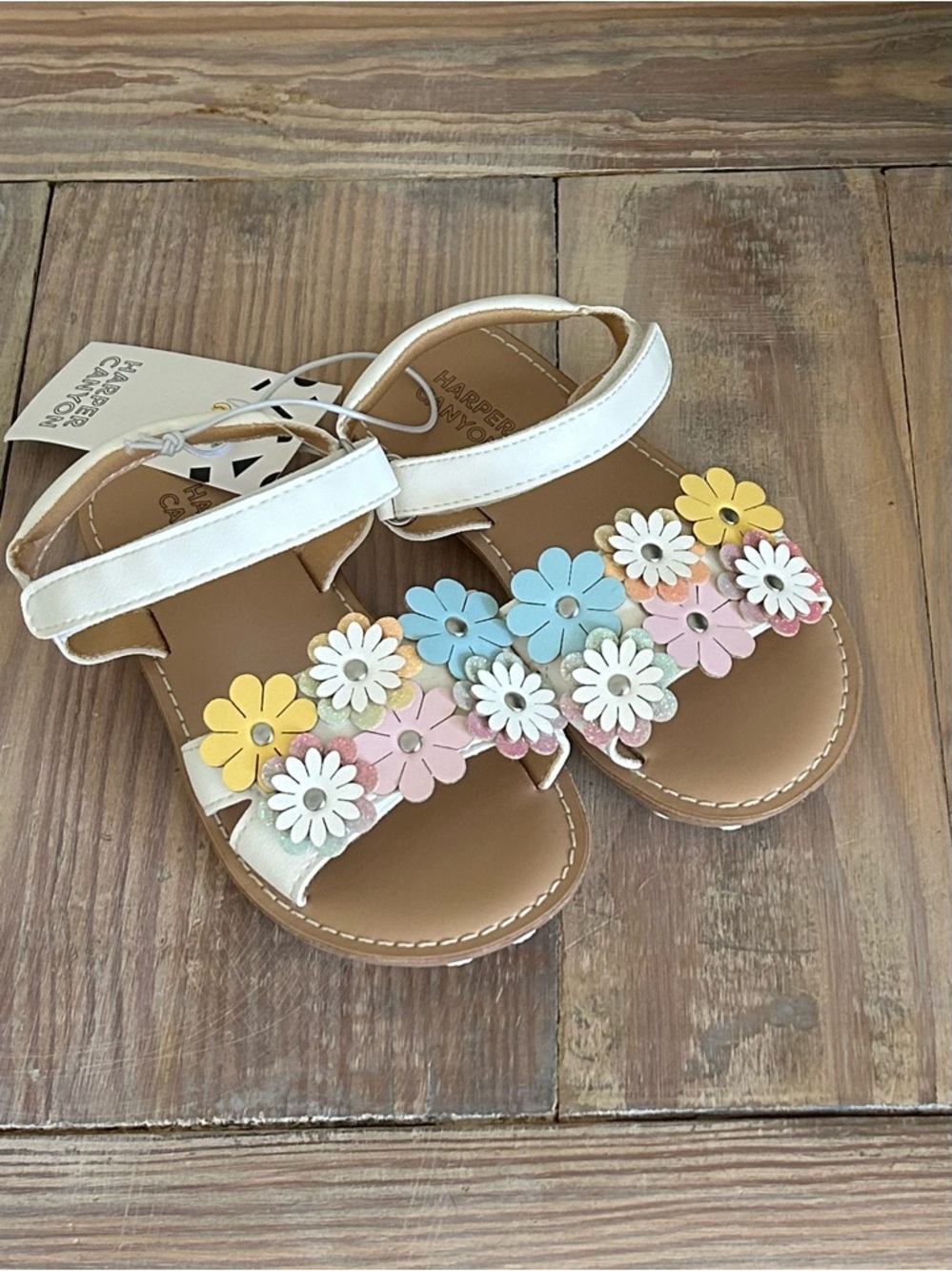 Harper Canyon Floral Strap Sandals with Pastel Flowers ☀️🆕